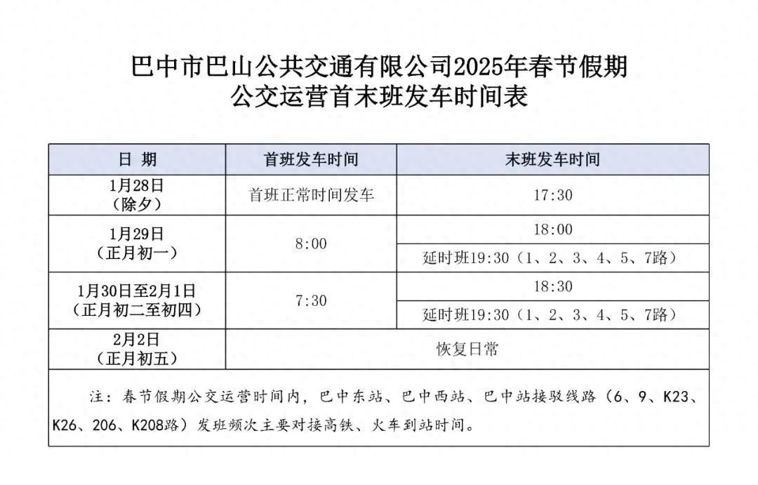 2025年1月27日起巴城开行12路公交！春节假期公交运营时间还有调整，你知道吗？  第1张
