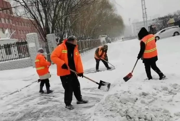 寒夜中的守护者！灯塔市500余名环卫人员连夜除雪，你被他们的坚持感动了吗？  第3张