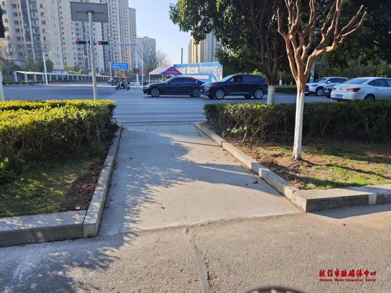 枝江市斑马线被花坛截断，你的出行安全谁来保障？  第4张