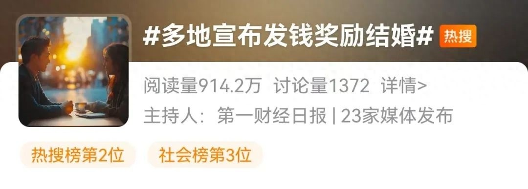 结婚就能领4万奖励？这些地方已经开始发钱鼓励结婚