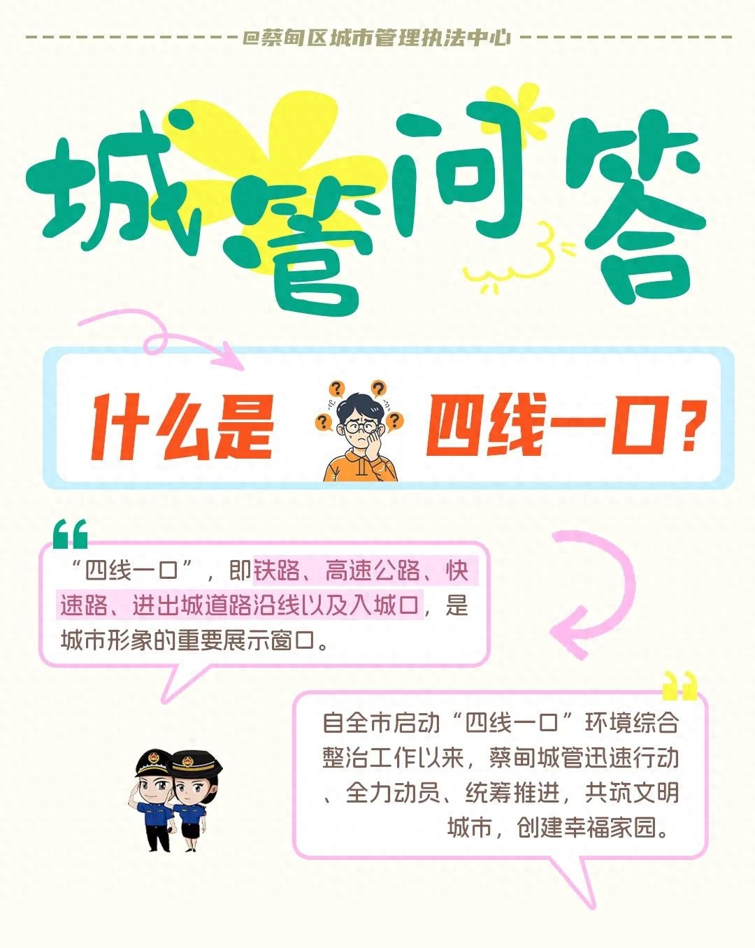 蔡甸城管四线一口整治大行动！一周一重点一月一循环，问题能根治？