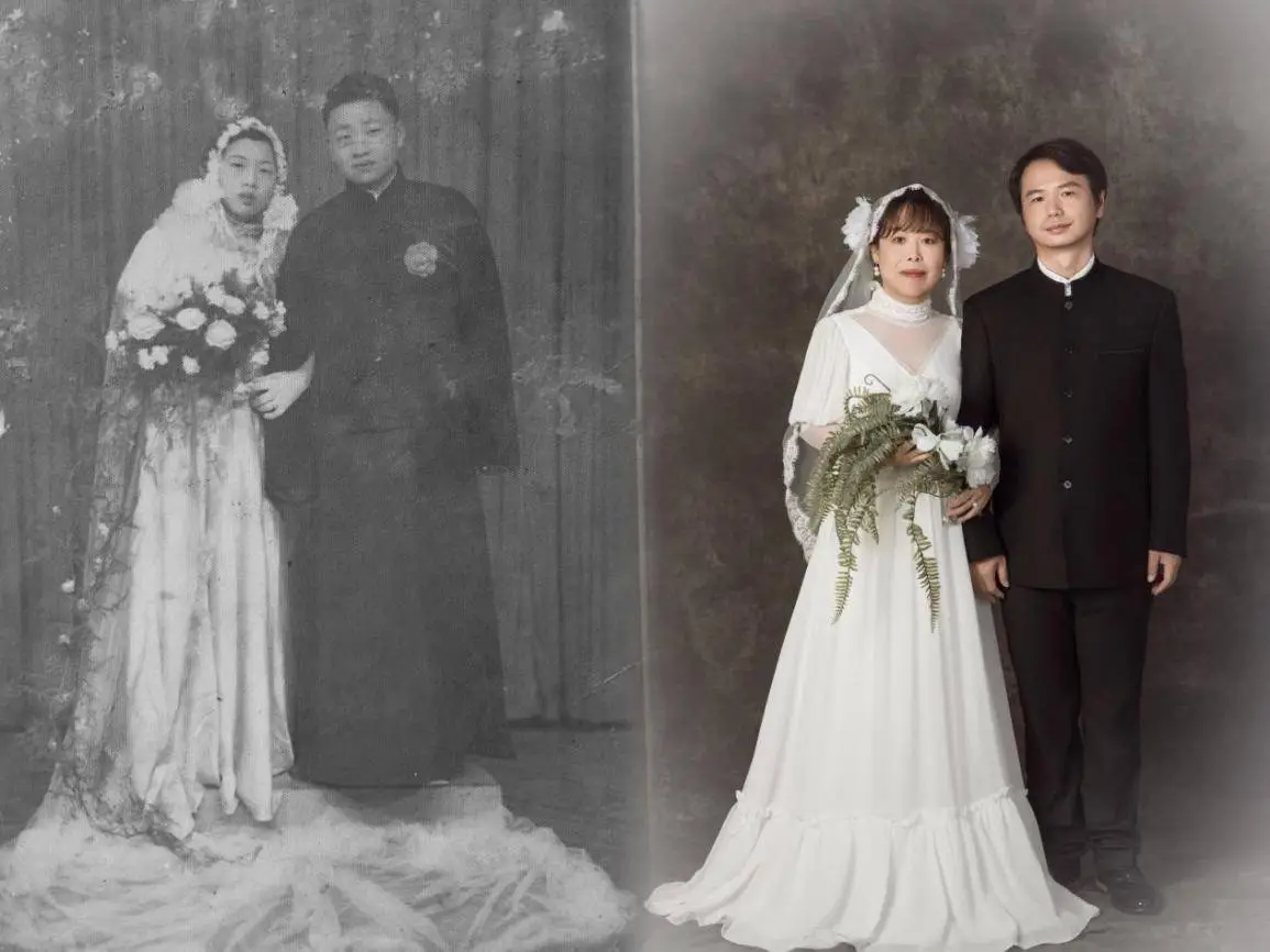 结婚照复刻86年前场景! 2025年你有故事来投稿吗?  第1张
